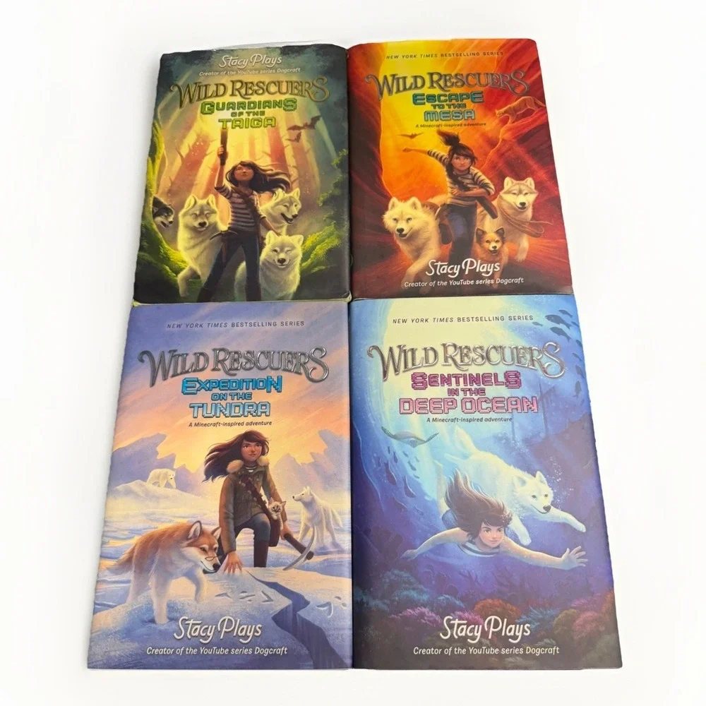 Wild Rescuers Complete Hardcover Set 1-4 Stacy Plays Minecraft Adventure Books